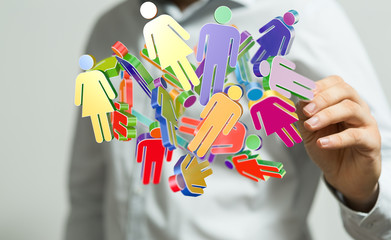 Social Networking illustration team group digital