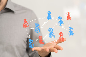 Social Networking illustration team group