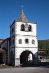 Fototapeta na wymiar Main Facade of Parish Church in Ovinana