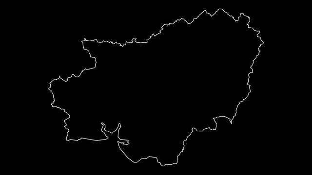 Carmarthenshire Wales principal area map outline animation