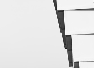 Architecture of the modern white building , Black and white style