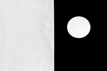 White cement wall with mock up Signage shop sign , Black and white style