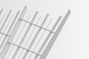 Architecture of the modern white building , Black and white style