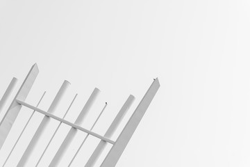 Architecture of the modern white building , Black and white style