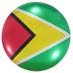 Guyana national flag button