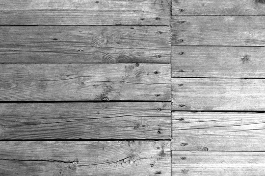 Old wooden wall in black and white.