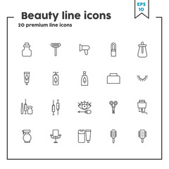Cosmetics thin line icon. Concept of women’s beauty service, cosmetics. Vector illustration symbol elements for web design and apps.