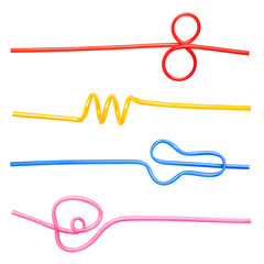 Collection of bright cocktail tubes, isolated on white