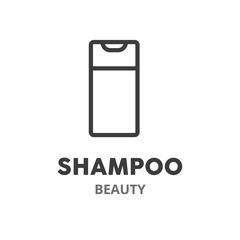 Shampoo thin line icon. Concept of beauty service, hair treatment. Vector illustration symbol element for web design. .