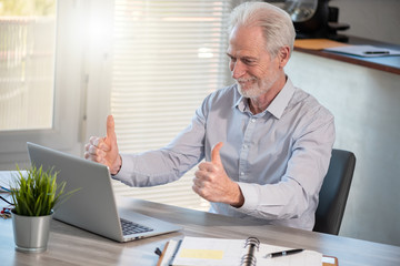 Satisfied senior businessman