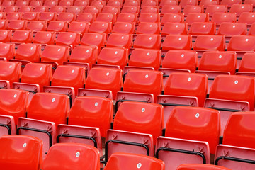 Fototapeta premium Stadium Seating, Rows of Empty Seats