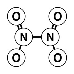 Dinitrogen tetroxide molecule icon.