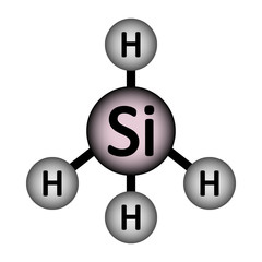 Monosilane molecule icon.