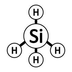 Monosilane molecule icon.