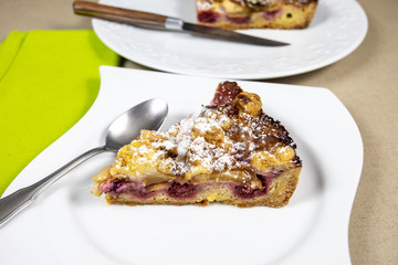part de tarte à la framboise