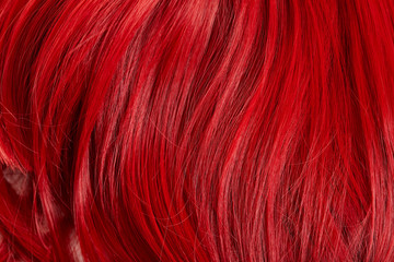 Close up view of red colored hair