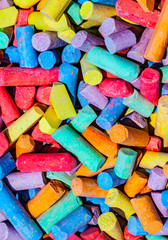 pattern of mixed colorful chalk pieces