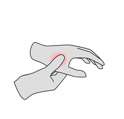 pain in the arm. help with pain in the hand. vector illustration.