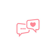 love chat icon template. love talk icon. love discussion icon