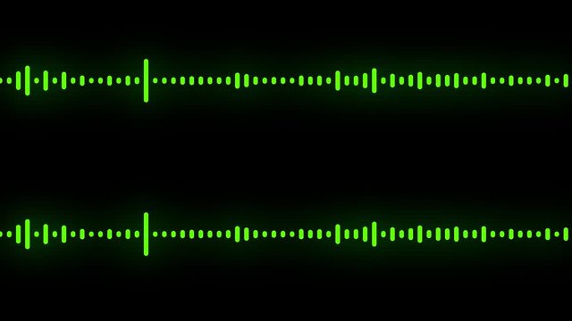 Colorful audio spectrum waveform. Animated graphic sound equalizer. Audio beat react color visualisation effect, sound waves.