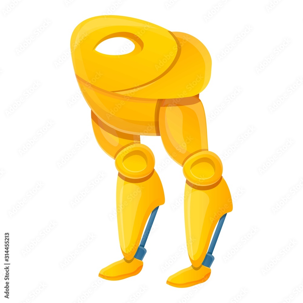Aufkleber gold robot transformer icon. cartoon of gold robot transformer vector icon for web design isolated o