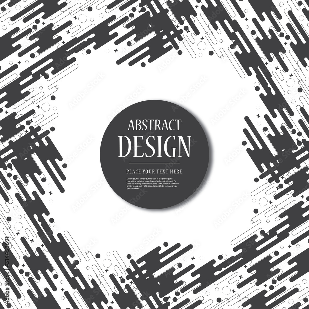 Poster abstract gray dash stripe lines pattern of minimal background
