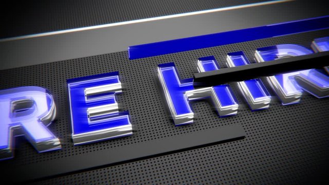 We're hiring intro animation. We're hiring text title construction reveal.