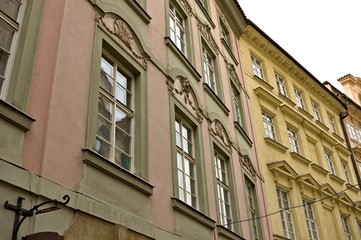 Bohemian architecture in the streets of Prague (Czech Republic, Europe)