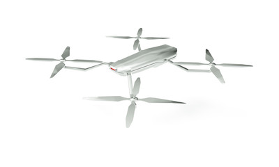 white drone 3d rendering white background