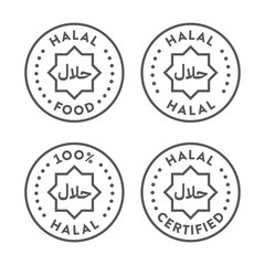 Fototapeta premium Halal vector icons set