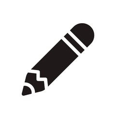 Pencil icon in trendy glyph style design. Vector graphic illustration. Pencil icon for website design, logo, and user interface. Vector file. EPS 10