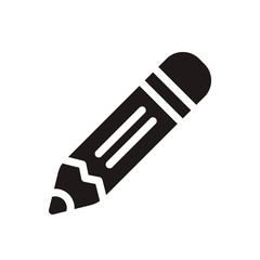 Pencil icon in trendy glyph style design. Vector graphic illustration. Pencil icon for website design, logo, and user interface. Vector file. EPS 10