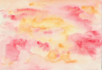 Obraz premium Abstract watercolor pink and peach background. Hand drawn for wedding design