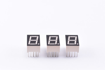 electronics component led display 7 segments on the white background