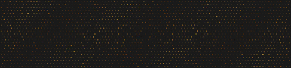 Small golden dots abstract technology web banner design. Bronze geometric futuristic background. Vector illustration