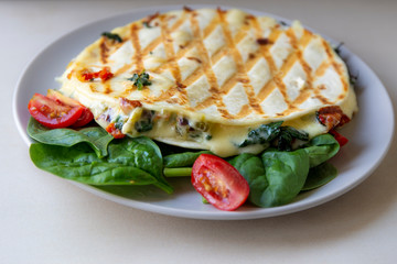Quesadilla Wrap Sandwich with spinach