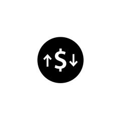 Obraz premium Change price black and white icon. Clipart image isolated on white background