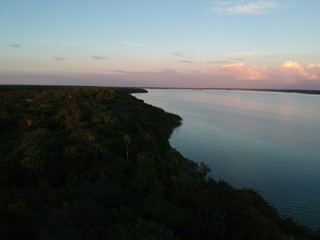 sunset drone picture