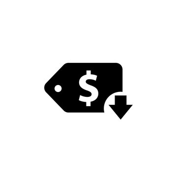 recommend clip art: Cost reduction silhouette icon. Clipart image isolated on white background