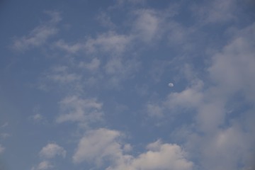 Blue sky with moon