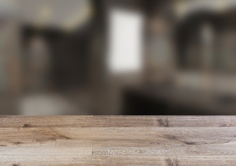 Background with empty wooden table. Flooring