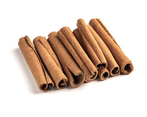 Cinnamon sticks isolated on white background
