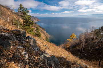 View of the coast of Lake Baikal from the mountain