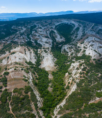 Aerial View, Geological Landscape, Lastras de las Heras, Valle de Losa, Junta de Traslaloma, Las Merindades, Burgos, Castilla y Leon, Spain, Europe