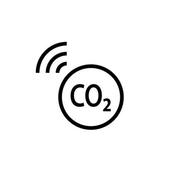 Sensor CO2 outline icon. Clipart image isolated on white background