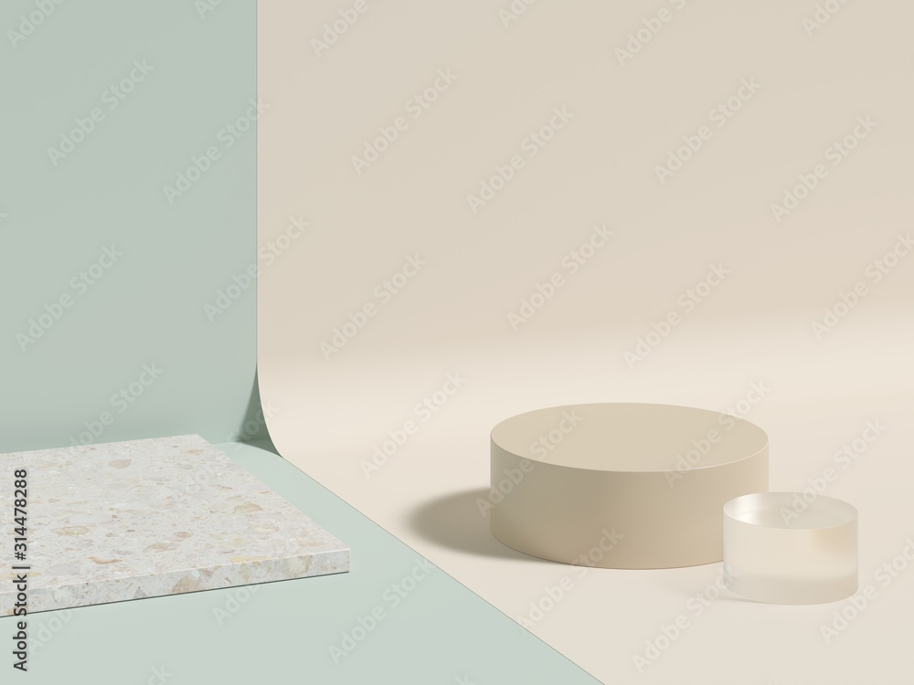 Poster abstract background, mock up scene geometry shape podium for product display. 3d rendering