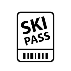 Ski pass outline ticket icon. Clipart image isolated on white background