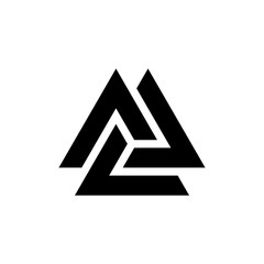 Viking Valknut glyph icon. Clipart image isolated on white background