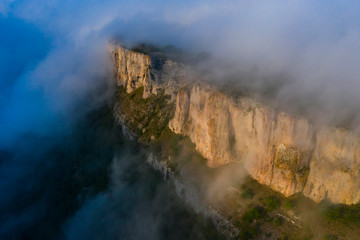 Aerial View, Cliffs, Geological Landscape, Villasante de Montija, Merindad de Montija, Las Merindades, Burgos, Castilla y Leon, Spain, Europe