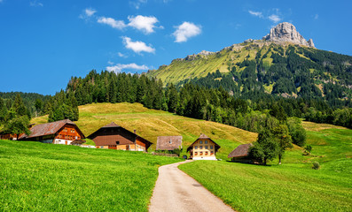 Fototapeta na wymiar Swiss alpine valley landscape by Schangnau, Bern, Switzerland